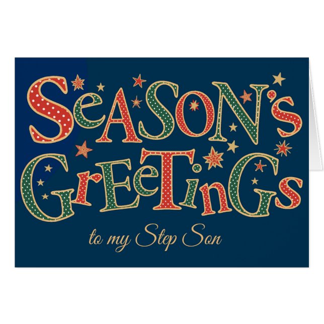 Season's Greetings for Step Son Red Green Polkas (Front Horizontal)