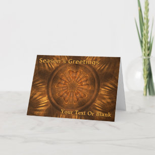 Season's Greetings - Fractal Wood Carving Card