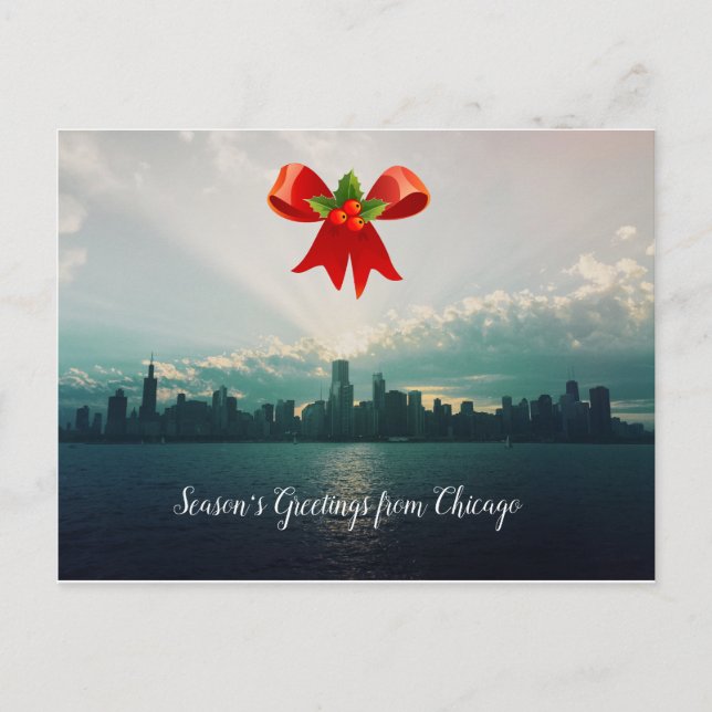 Season's Greetings from Chicago Holiday Postcard (Front)