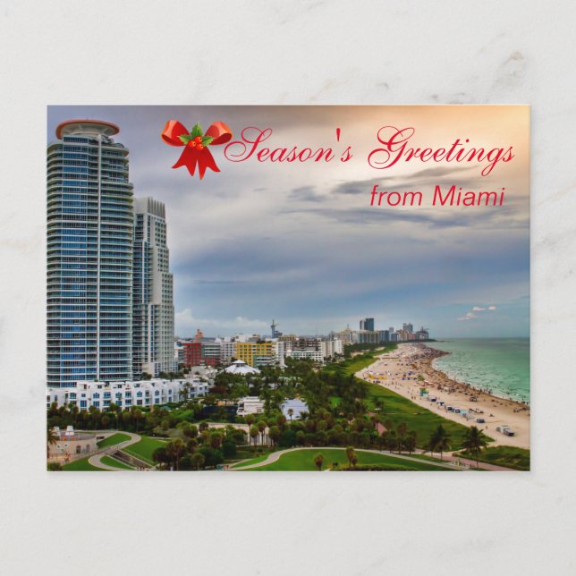 Season's Greetings from Miami Holiday Postcard (Front)