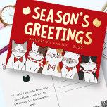 Season's Greetings Funny Cute Cats Caroling<br><div class="desc">Carol of the cats. 'Tis the season,  to be meowwy! meow meow meow meow.. meow meow meow MEOW!

Available here:
http://www.zazzle.com/selectpartysupplies</div>
