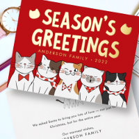 Season's Greetings Funny Cute Cats Caroling