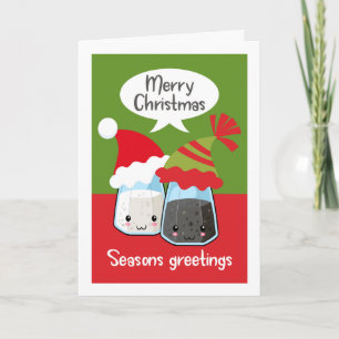 Seasons Greetings Funny Salt Pepper Food Themed Card