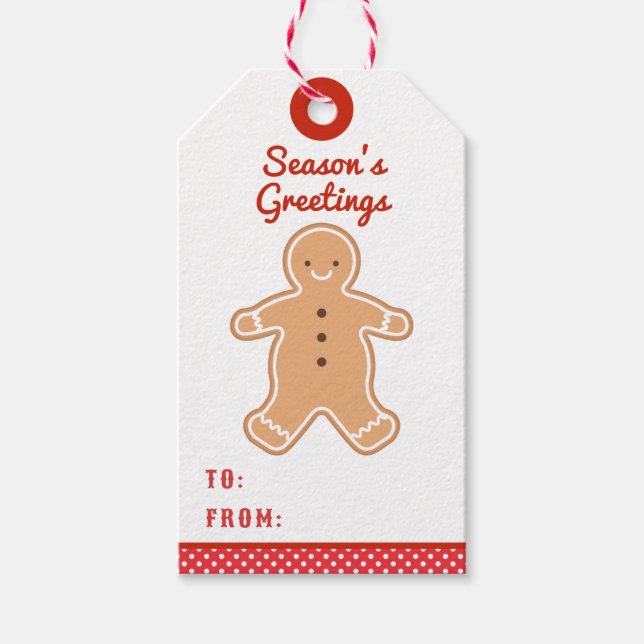 Season's Greetings | Gingerbread Cookie Gift Tags (Front)