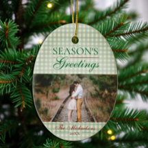 Season's Greetings Gingham Christmas