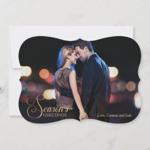 Season's Greetings Gold Photo Card