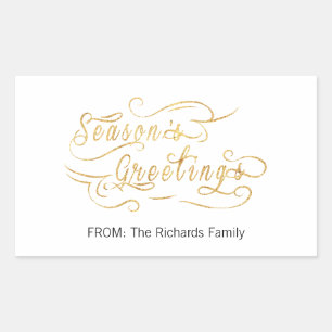 Seasons Greetings (GOLD) Rectangular Sticker