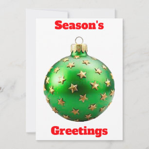 Season's Greetings Green Ornament Card
