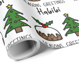 Seasons Greetings Habibi Arabic Christmas Wrapping Paper