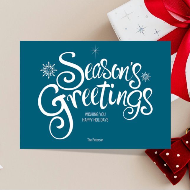 Season's Greetings |  Hand Writing Script Greeting Card (Creator Uploaded)