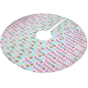 Seasons Greetings Happy Holidays Tree Skirt
