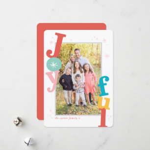 SEASON'S GREETINGS holiday joyful frame typography Card