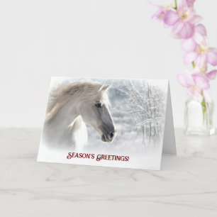 Season's Greetings Horse and Snow Beautiful Card