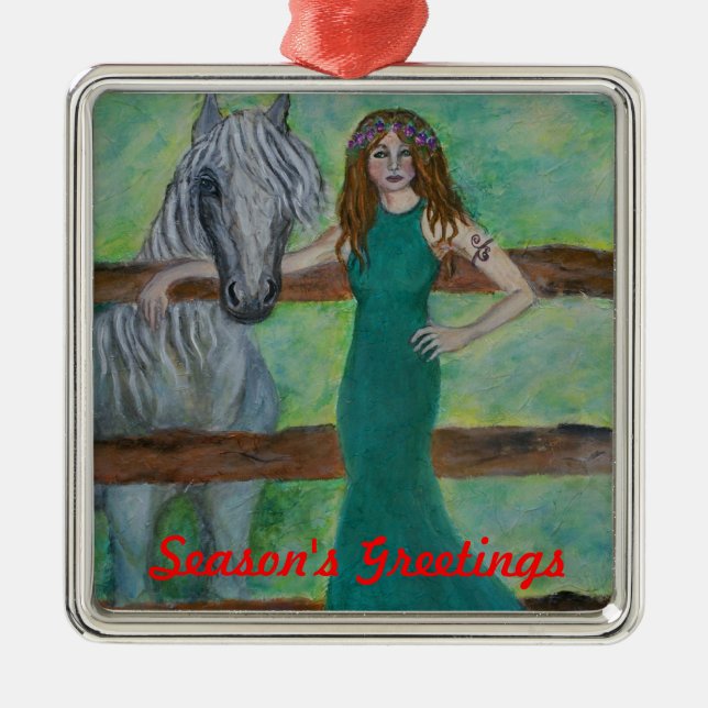 Season's Greetings Horse Ornament (Front)