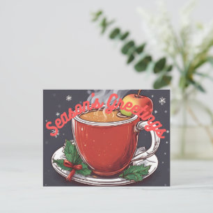 Season's Greetings Hot Apple Cider Postcard