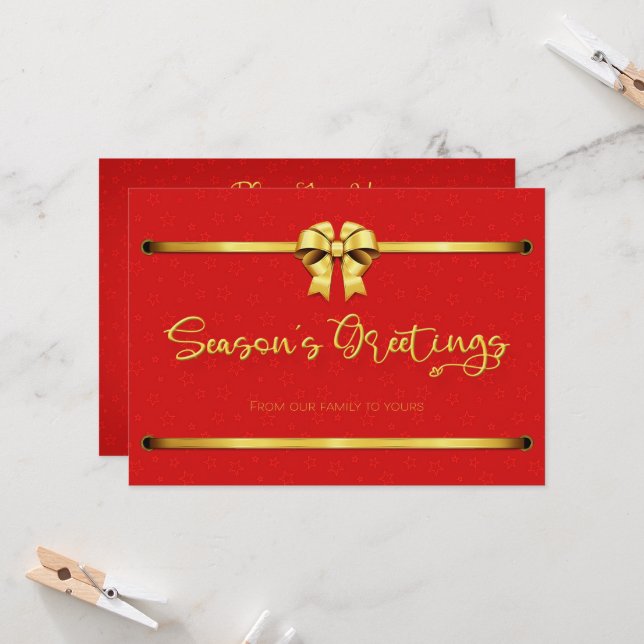 Season's Greetings Invitation Flat Card (Front/Back In Situ)