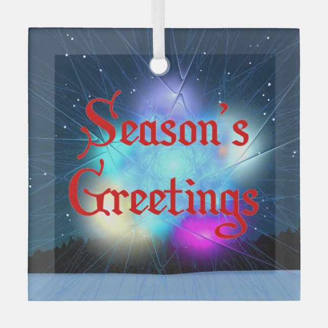 Season's Greetings - Jack Frost Glass Tree Decoration (Front)