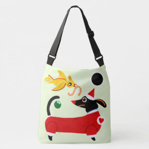 Seasons Greetings Large Doxie Tote Bag