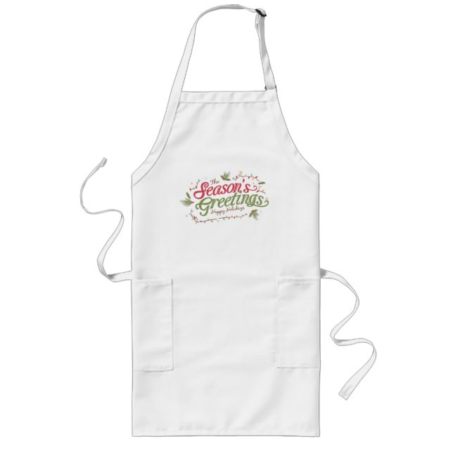 Seasons Greetings Long Apron (Front)
