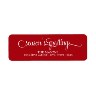 Season's Greetings Lowercase Script Red