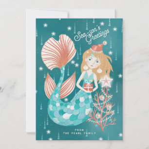 Season's Greetings Mermaid Holiday Card