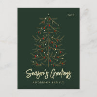 Season's Greetings Modern Elegant Christmas Tree