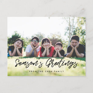 Season's Greetings Modern family photo Postcard