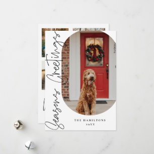 Seasons Greetings Modern Minimalist Card