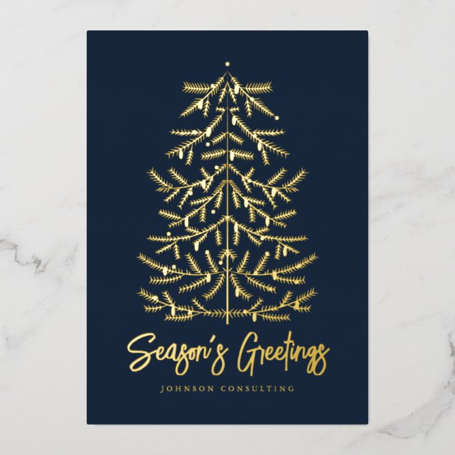Season's Greetings Modern Simple Christmas Tree (Front)