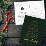 Season's Greetings Modern Simple Christmas Tree Foil Holiday Postcard<br><div class="desc">Your business logo can be added at the back. Modify the holiday message,  business name or company name. 

Available here:
http://www.zazzle.com/selectpartysupplies</div>