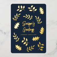 Season's Greetings Modern Simple Foliage Botanical