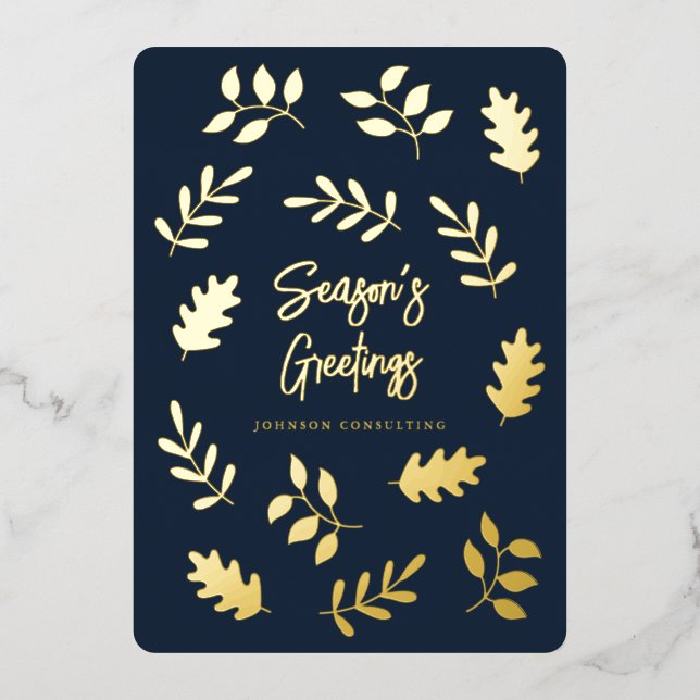 Season's Greetings Modern Simple Foliage Botanical (Front)