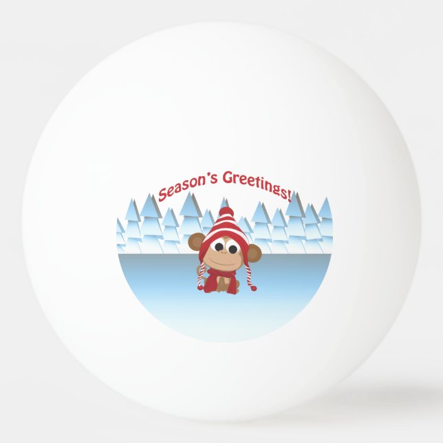 Season's Greetings!  Monkey Ping Pong Ball (Front)