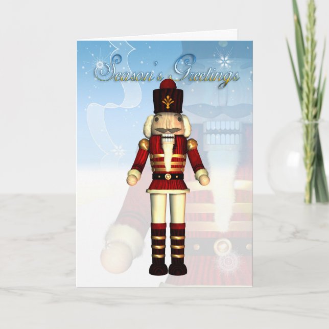 Season's Greetings Nutcracker Soldier Holiday Card (Front)