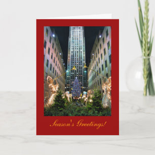 Season's Greetings: NYC Rockefeller Centre Tree A1 Holiday Card