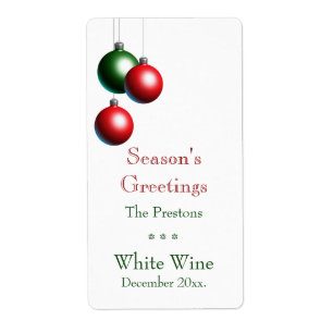Season's Greetings on Crisp White