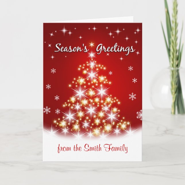 Season's Greetings -  Personalised Christmas Cards (Front)