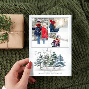 Season's Greetings Photo Collage Woodland Holiday Card