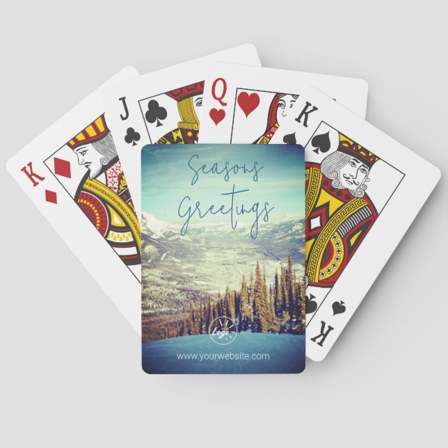 Seasons Greetings Photo Custom-Branded Playing Cards (Back)