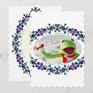 SEASONS GREETINGS Photo frame Scalloped Inv Invitation