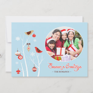 Season's Greetings Photo with Birds Card