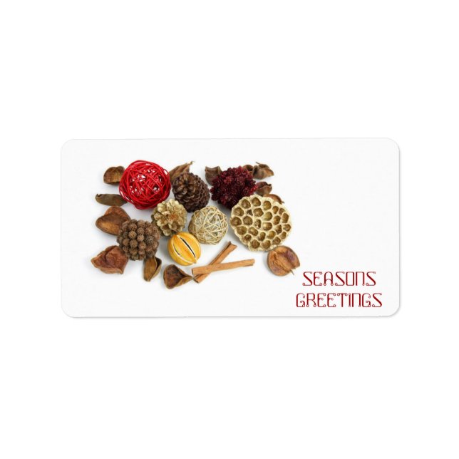 Seasons Greetings Potpourri Gift Labels (Front)