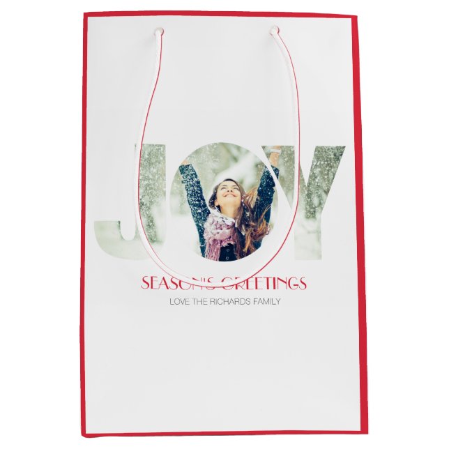 Seasons Greetings (RED) Medium Gift Bag (Front)