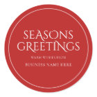 Seasons Greetings Red Modern Elegant Business