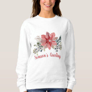 Season's Greetings Red Poinsettia Sweatshirt