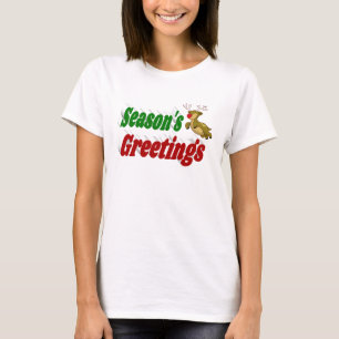 Seasons Greetings Reindeer Christmas typography T-Shirt