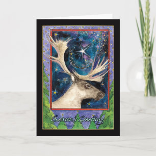 Season's Greetings Reindeer Holiday Card