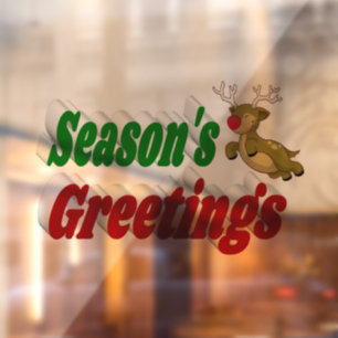 Seasons Greetings Reindeer typography Christmas