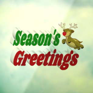 Seasons Greetings Reindeer typography Christmas