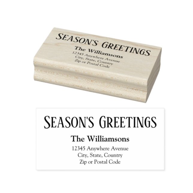Season's Greetings Return Address #1 Rubber Stamp (Creator Uploaded)